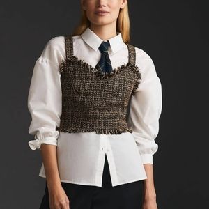 Mare Mare x Anthropologie Layered Vest & Buttondown Two Piece Set Size Small